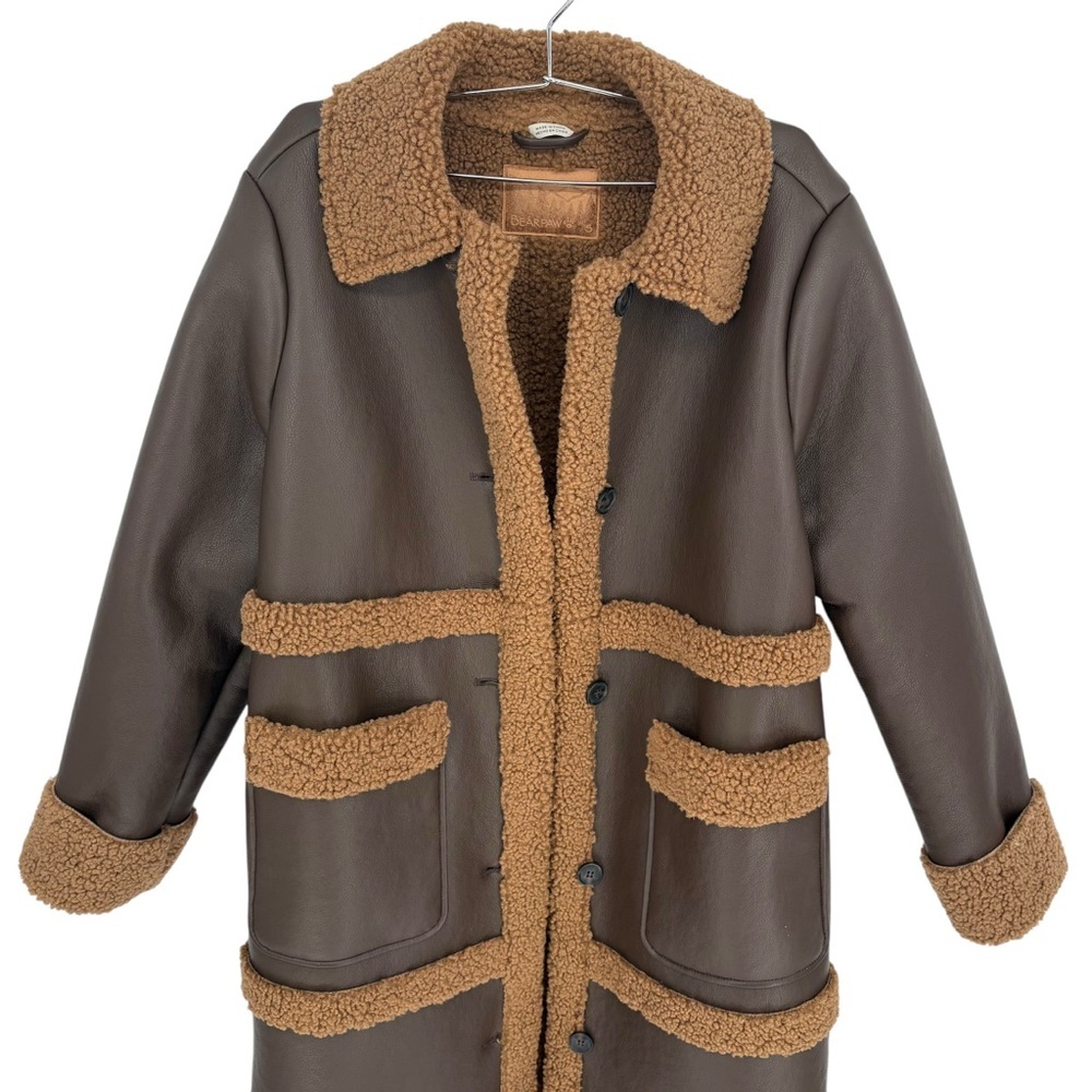 NWOT Bearpaw Sherpa Mixed Media Jacket Coat - Picture 5 of 8